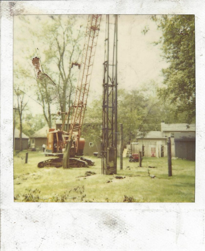 This is a pile driver piercing through the ground.